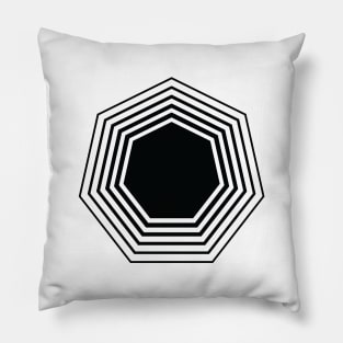 Black Heptagon Geom Pillow