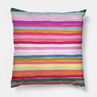 Colorful Horizontal Stripes Pillow