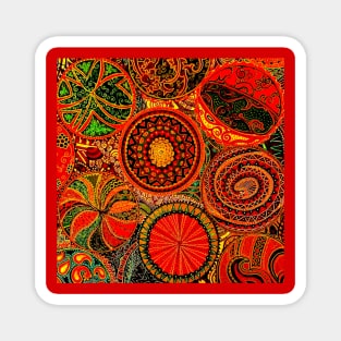 Red mandala Magnet