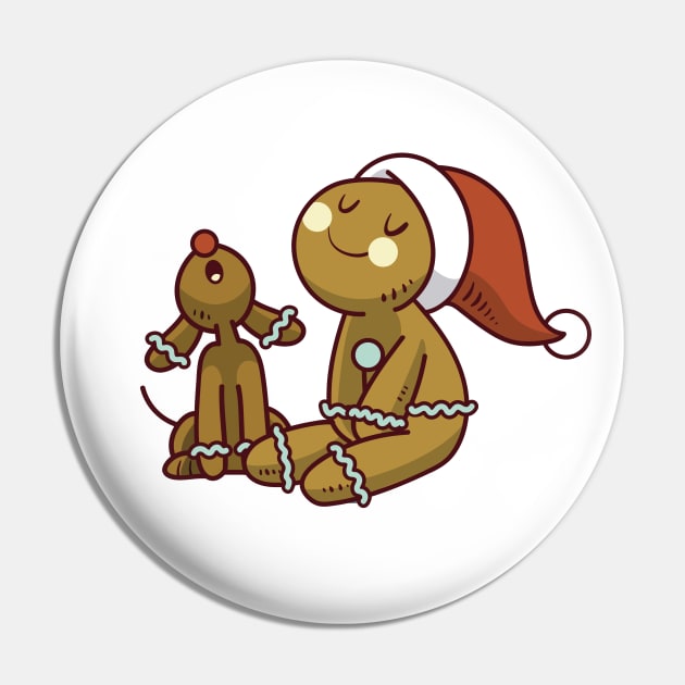 Cute Cartoon Gingerbread Man Christmas Pin by My_Store