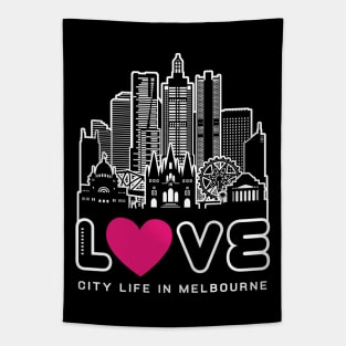 Love City Life In Melbourne Tapestry