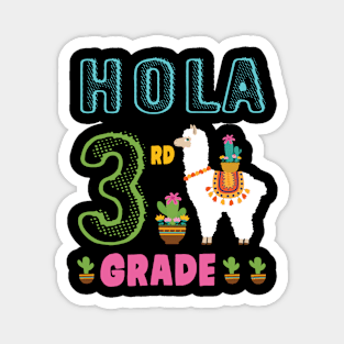 Cactus On Llama Student Happy Back To School Hola 3rd Grade Magnet