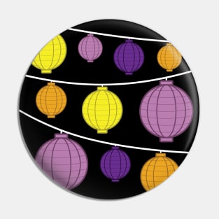 Lanterns | Purple Yellow Orange Pin