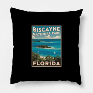 Biscayne National Park Florida Retro Pillow