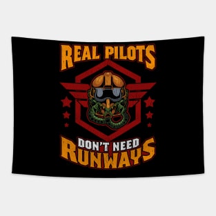 Real Pilots Don't Need Runways Helicopter Pilot Tapestry
