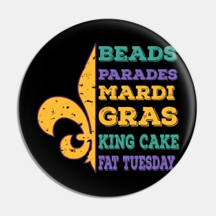 Fleur de lis Mardi Gras Pin