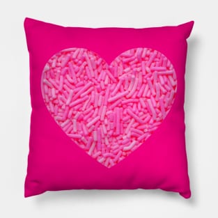 Pink Sprinkles Candy Photo Heart Pillow