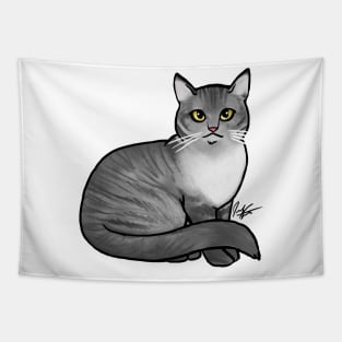 Cat - British Shorthair - Silver Tabby Tapestry