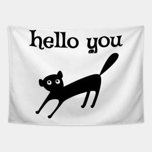 hello you funny cat Tapestry