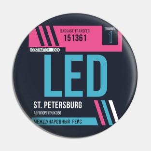 St Petersburg (LED) Airport Code Baggage Tag Pin