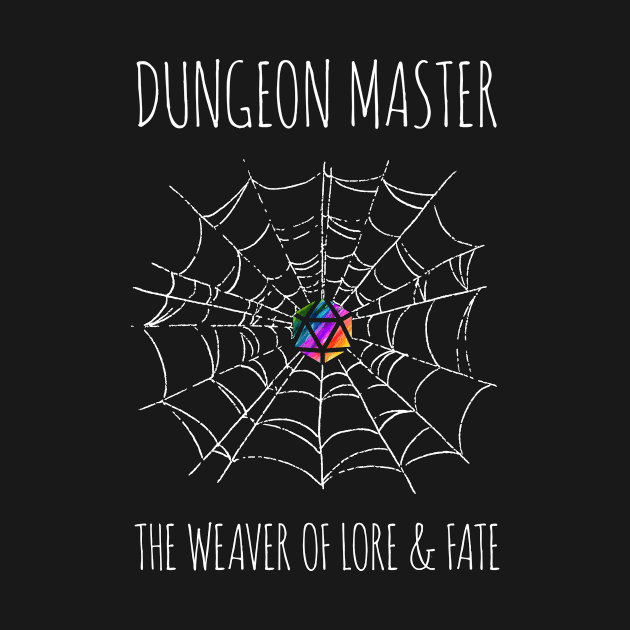 Dungeon Master the Weaver of Lore & Fate - rainbow & white - LGBTQ+ ttrpg dice by SJart