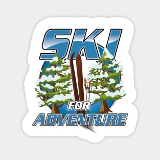 Ski for adventure travel logo Magnet