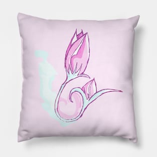Pink Roses watercolor purple leaves Pillow