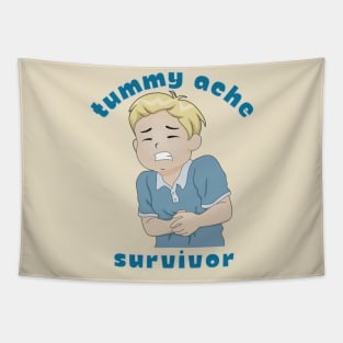 Tummy Ache Survivor 80s retro boy Tapestry