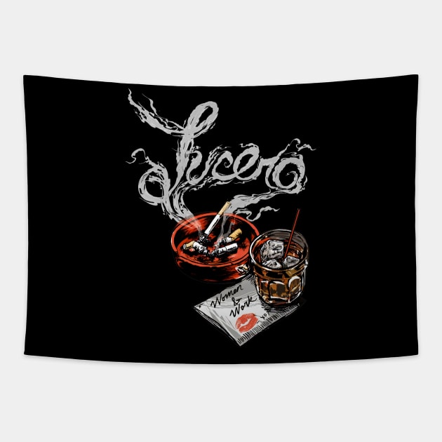 Cigarette Smoke Lucero Band Smoke Woman & Work Poster Tour Tapestry by tinastore