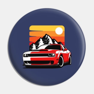 Red Demon Mountains Pin