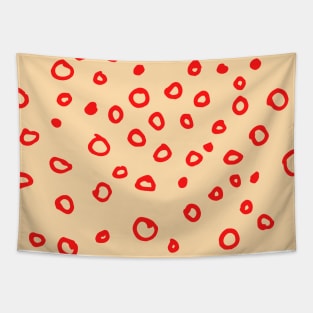 Abstract boho red bubble pattern Tapestry