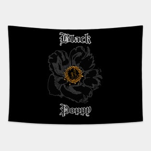 Black Poppy – Gothic flower Tapestry