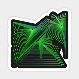 Geometric galaxy green abstract Magnet