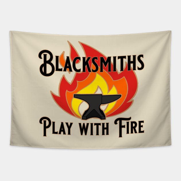 Blacksmiths Play with Fire and Anvil Tapestry by tandre