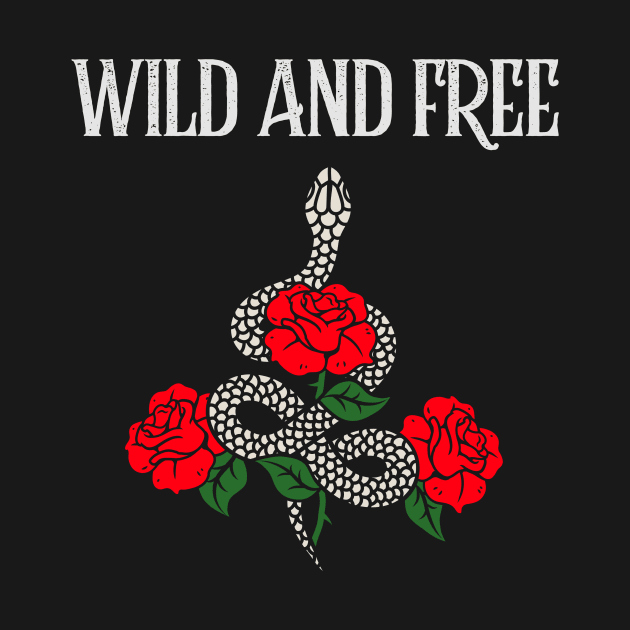Wild and free snake and roses by DQOW