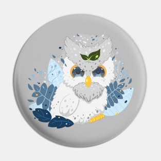The little white owl with pattern- for Men or Women Kids Boys Girls love owl Pin