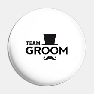 Team Groom t-shirt with hat and mustache Pin