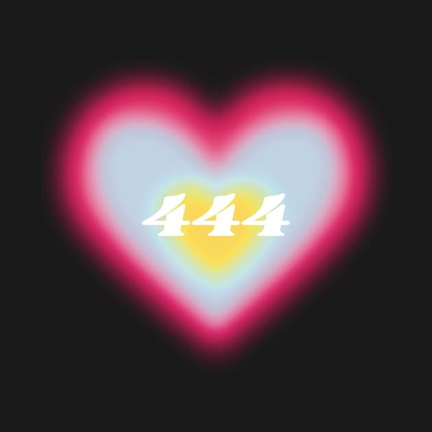 444 angel number heart aura colorful aesthetic by maoudraw