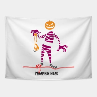 Pumpkin Head with Swag Tapestry