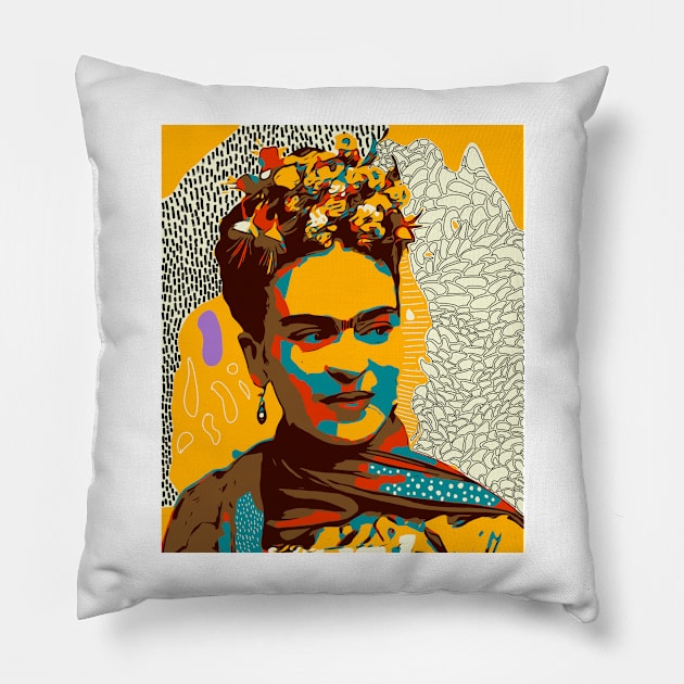 Magdalena Carmen Frida Pillow by RobotUnicorn333