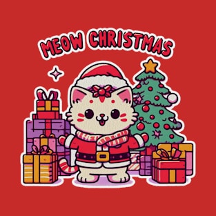 Mary Christmas - santa cat - meow cristmas T-Shirt