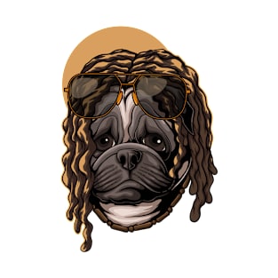 Pug Dog Dreadlocks Hair T-Shirt