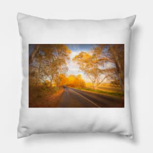 Autumn Road - Woodside, The Adelaide Hills, South Australia Pillow