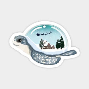 Turtle Snow Globe Magnet