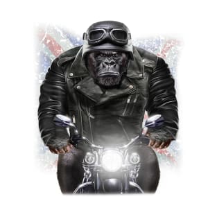 United Kingdom Patriot Gorilla Ride Motorcycle Biker T-Shirt