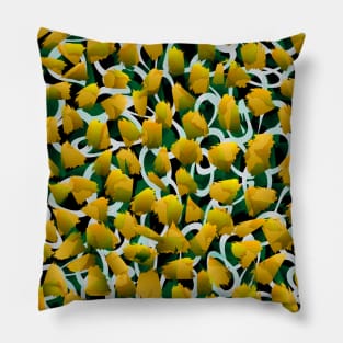 Yellow Blossoms Field Pillow