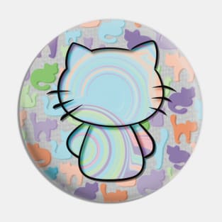 Rainbows & Cats - Fun Cat Silhouette Pin