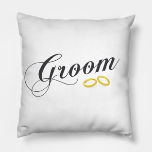 Simple and Elegant Groom Calligraphy with Wedding Rings Pillow