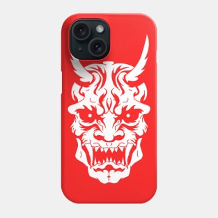 Oni Demon Skull - White Phone Case