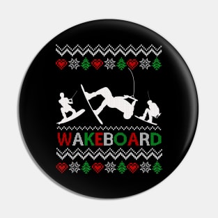 Wakeboard Funny Christmas Pin