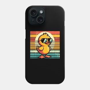 Cool Retro Yellow Duck in Sunglasses 70s 80s 90s Funny Duck Phone Case