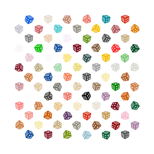 Abstract Multicolour Dice T-Shirt