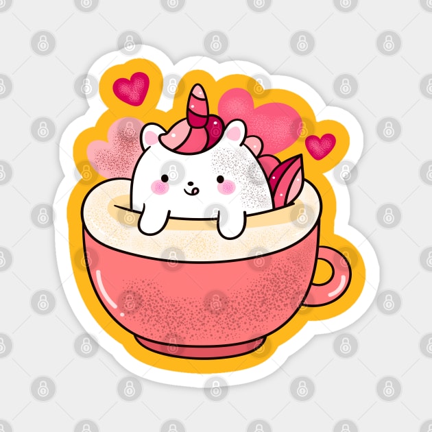 Cute Unicorn Coffee Magnet by JeffDesign
