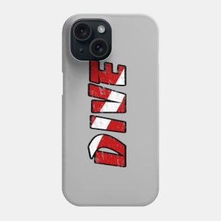 Simple DIVE dive flag Scuba Diving Red wand White Phone Case