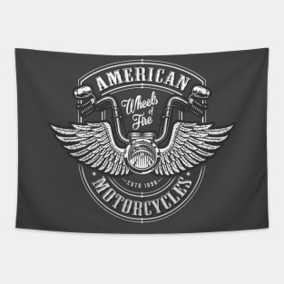 American Motorcycle Rider Tapestry