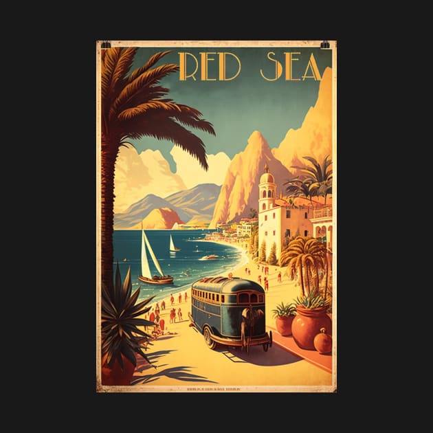 Red Sea Resort Vintage Travel Art Poster by OldTravelArt