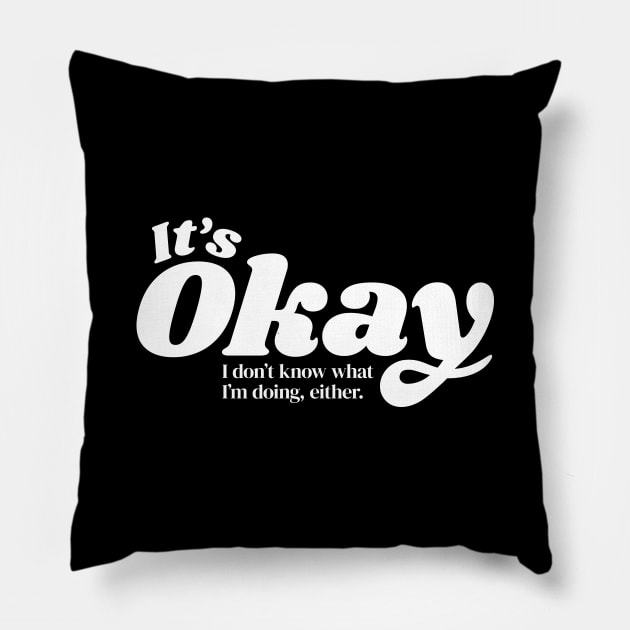 It's Okay I Don't Know What I'm Doing Either Pillow by DnlDesigns