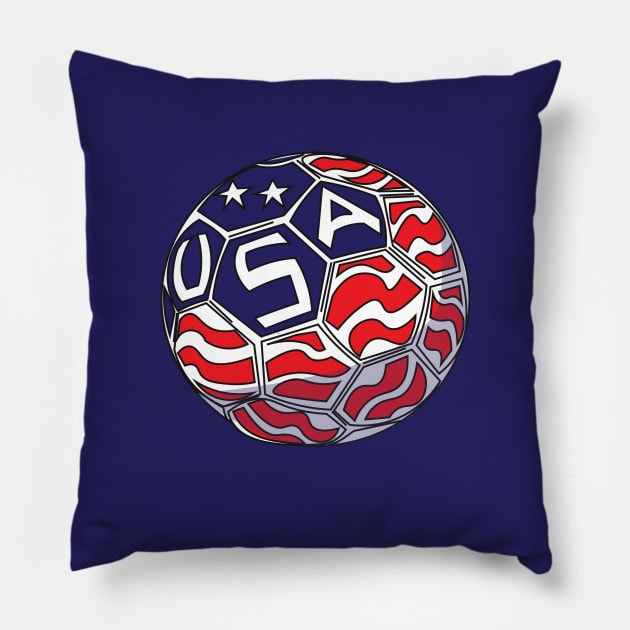 USA Soccer Ball Pillow by MAS Design Co