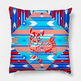 corgi dog in royal pattern ecopop Pillow