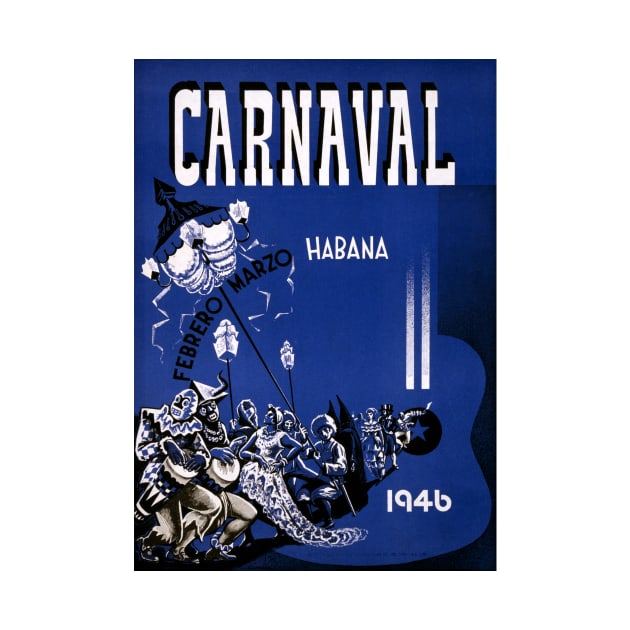 Vintage Travel Poster Cuba Habana Carnaval by vintagetreasure